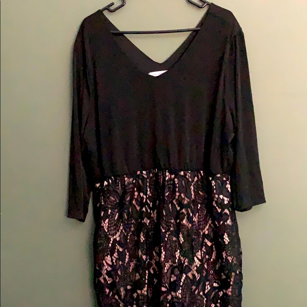 Black Lace Dress 3/4 Sleeve